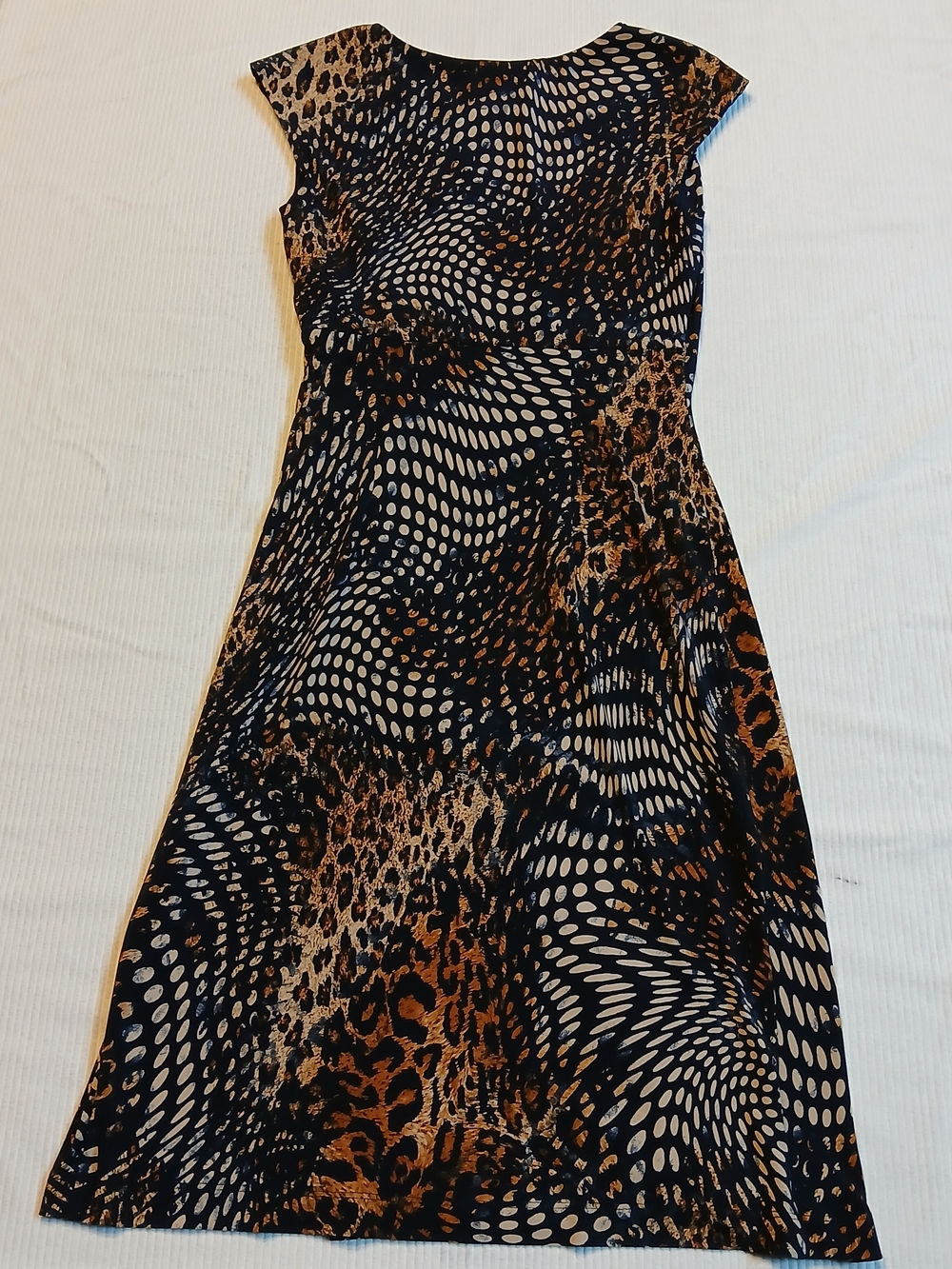 Dress Barn Women's Leopard Print Midi Dress Size 4 Wrap Style Bottom - Picture 9 of 9